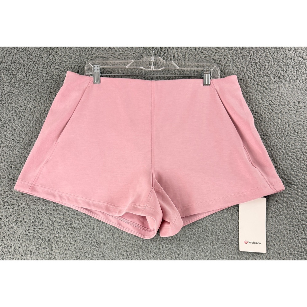 Lululemon Softstreme Kick Flare Short Womens 14 Pink Peony Mid Rise 4 Inch Soft